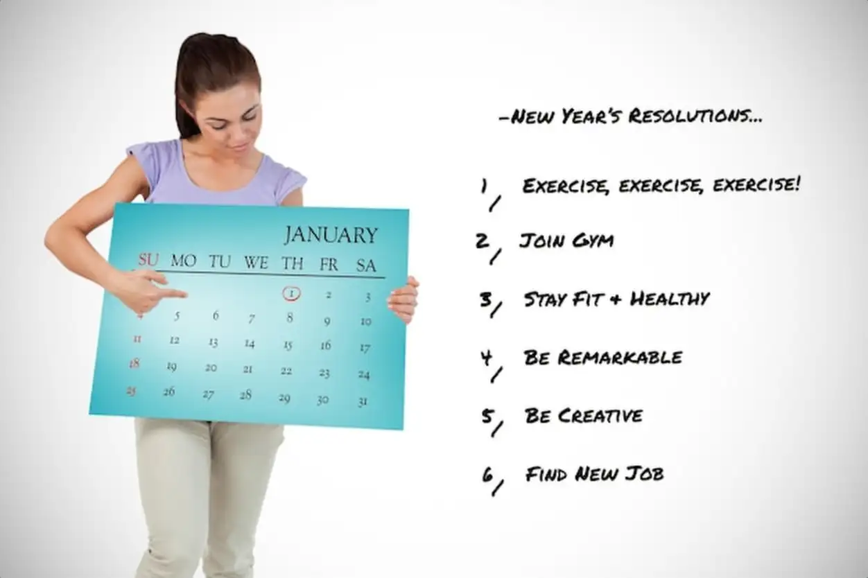 Composite image of young female pointing and looking at calendar
