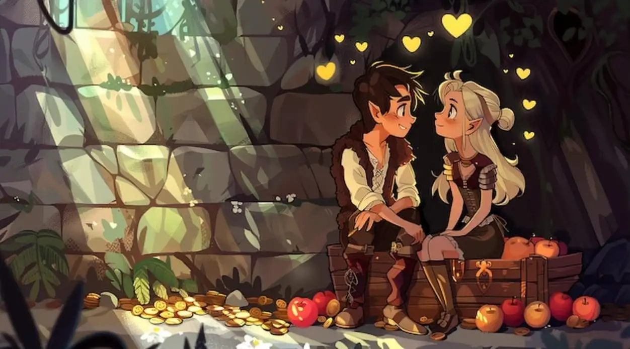 girl and boy cartoon style background