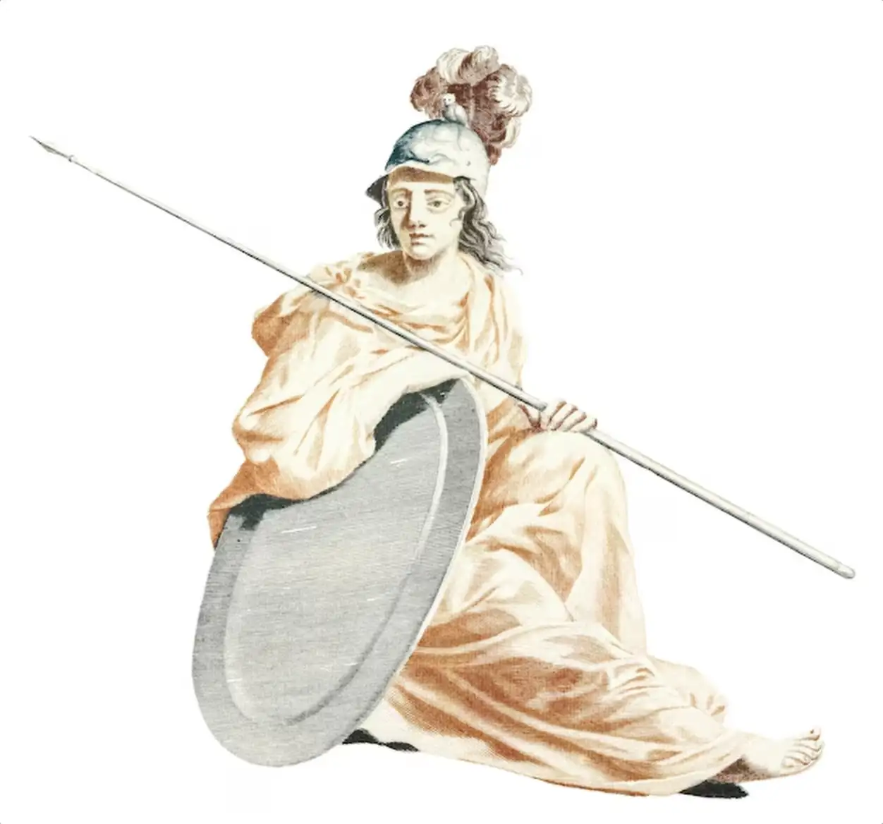 Ancient soldier png hand drawn sticker
