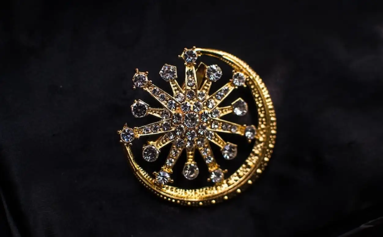 Close-up of jewelry against black background