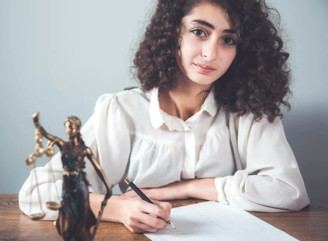 Woman hand document and judge