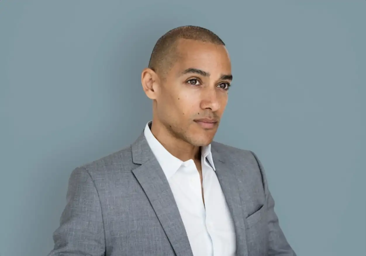 African Descent Business Man Thinking Concept
