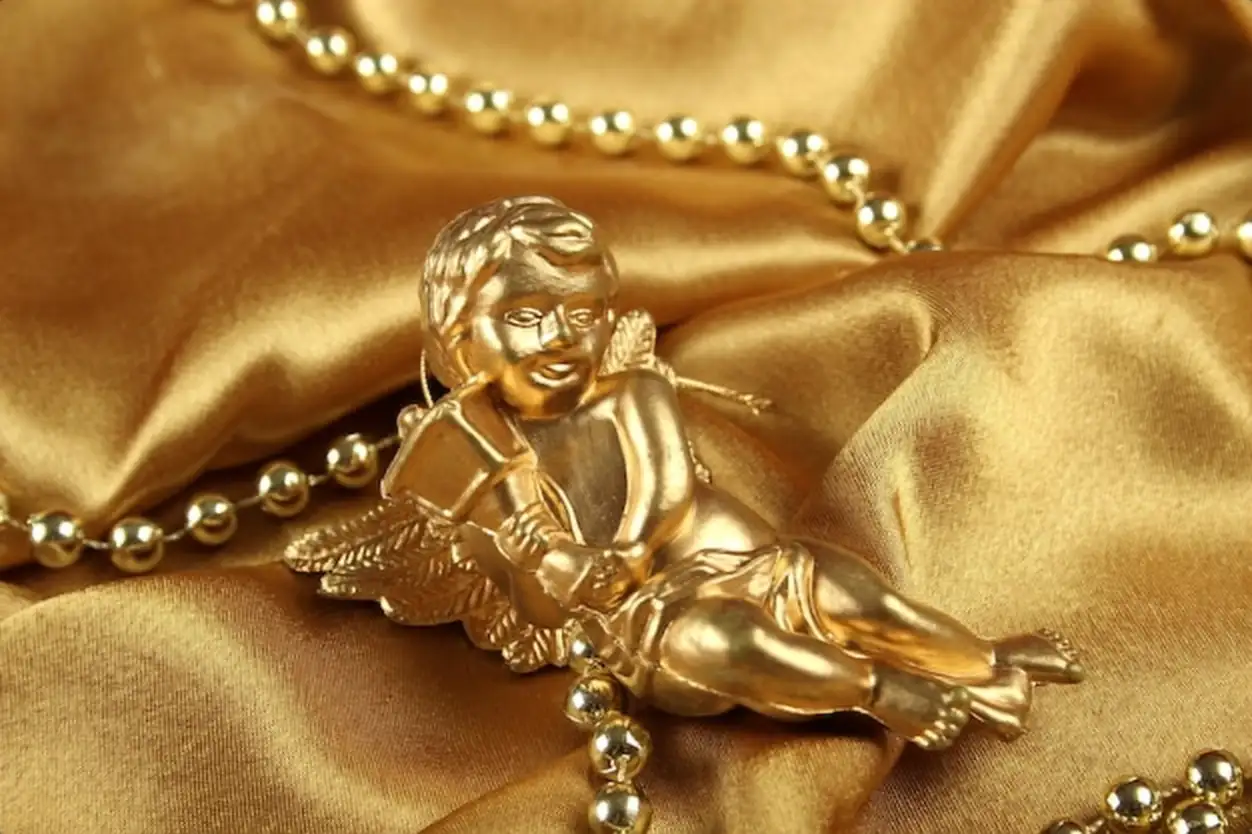 Background of golden fabric