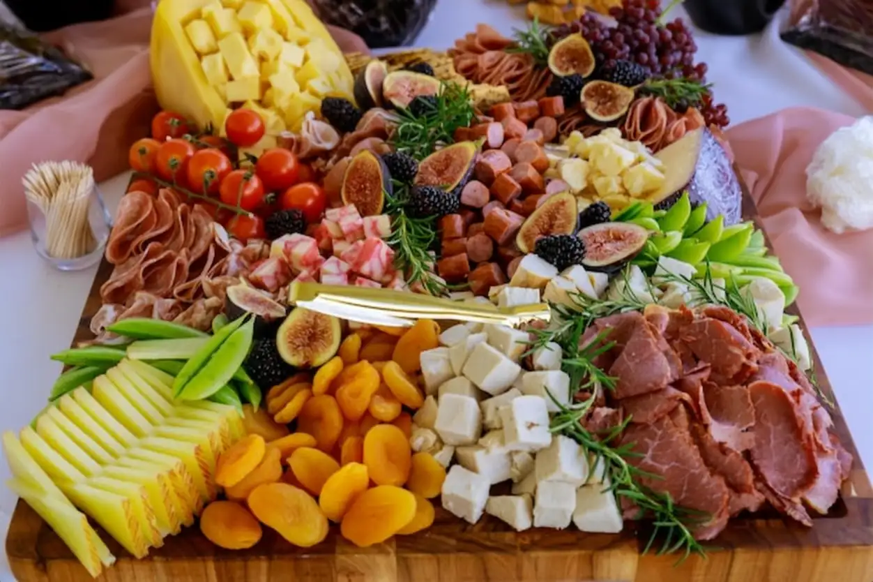 High angle view of fruits in plate on table