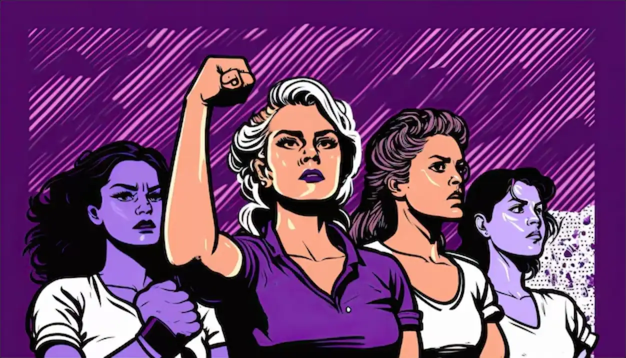 Women fighting for their rights tired of the inequality suffered for years Female empowerment Color illustration Generative AI