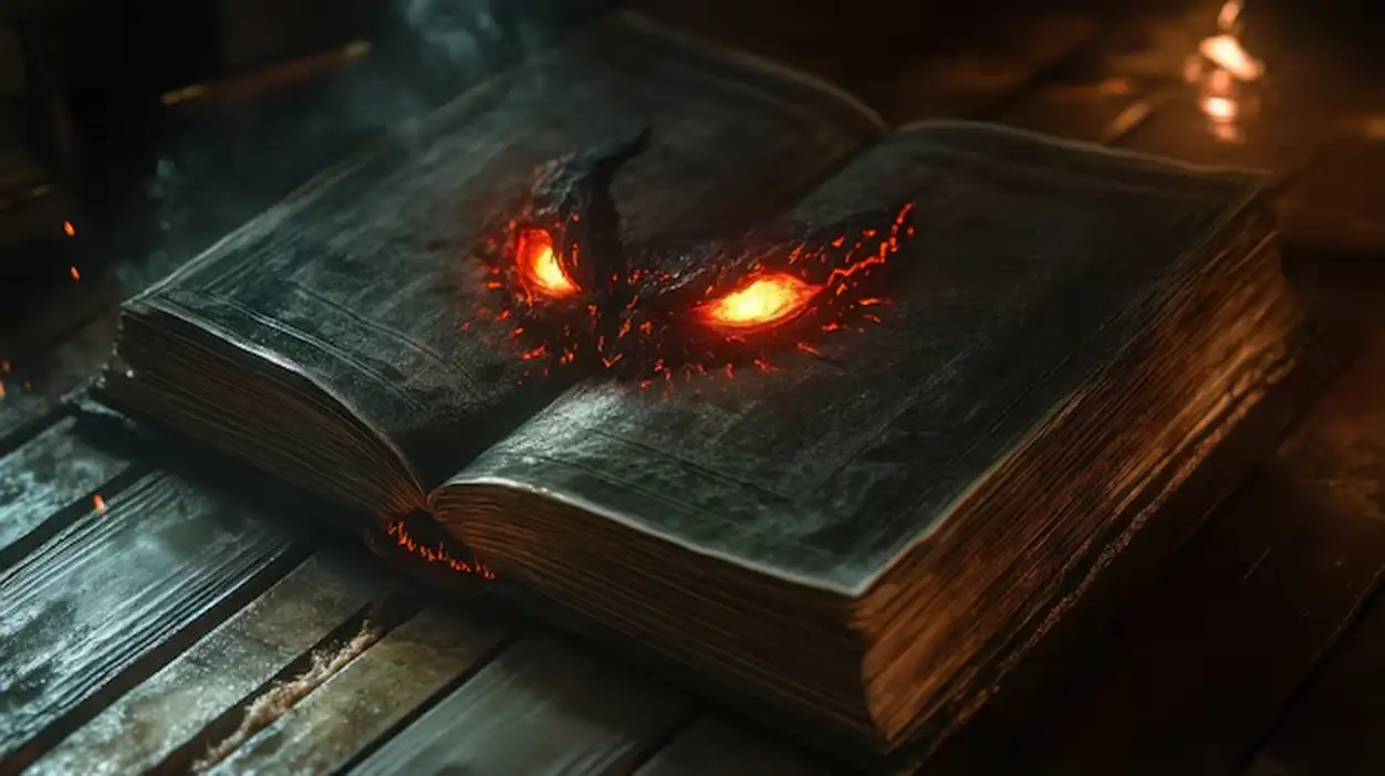 Fairytale scene coming out of a book