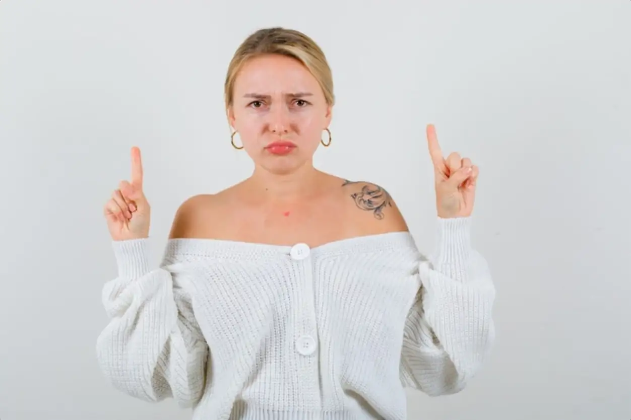 Expressive young woman posing