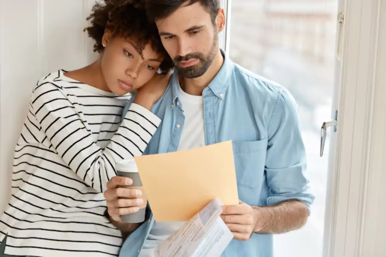 family couple working at home