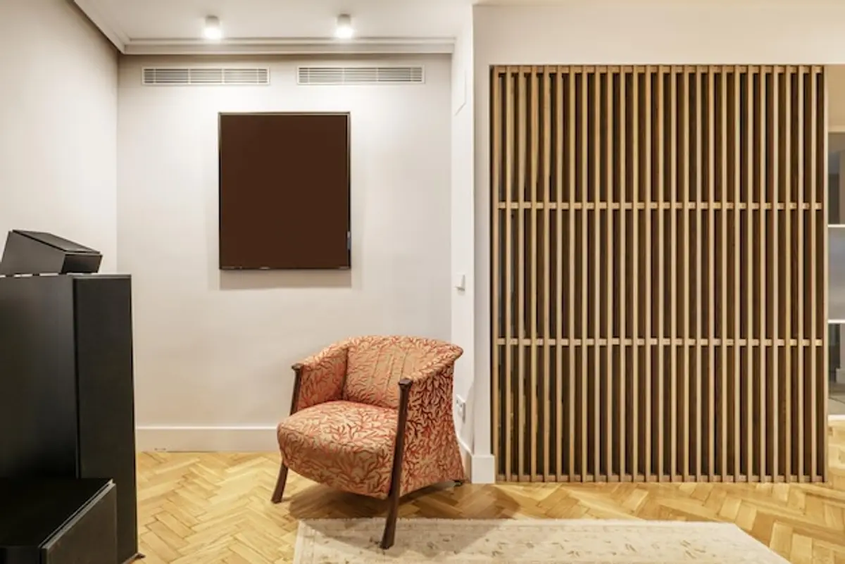 panneau acoustique mural décoratif bois moderne salon